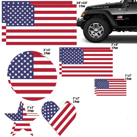 12 Pack USA American Flag Vinyl Decal Army Navy Tactical Military Country Weather-Resistant Bumper Sticker Set for Car, Truck, RV, Motorcycle, Bicycle, Scooter, SUV