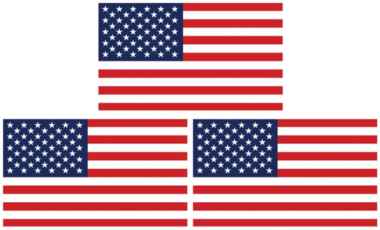 3 Pack - Large 4" x 6" Rectangular United States American Flag Decal Stickers; Premium Quality Heavy-Duty   USA Vinyl, Die-Cut, Screen Printed, Adhesive on Back