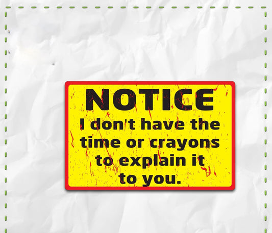 NOTICE PRANK Sticker Decal Funny Car Truck  4X4 Offroad 4wd Dirt JDM Race
