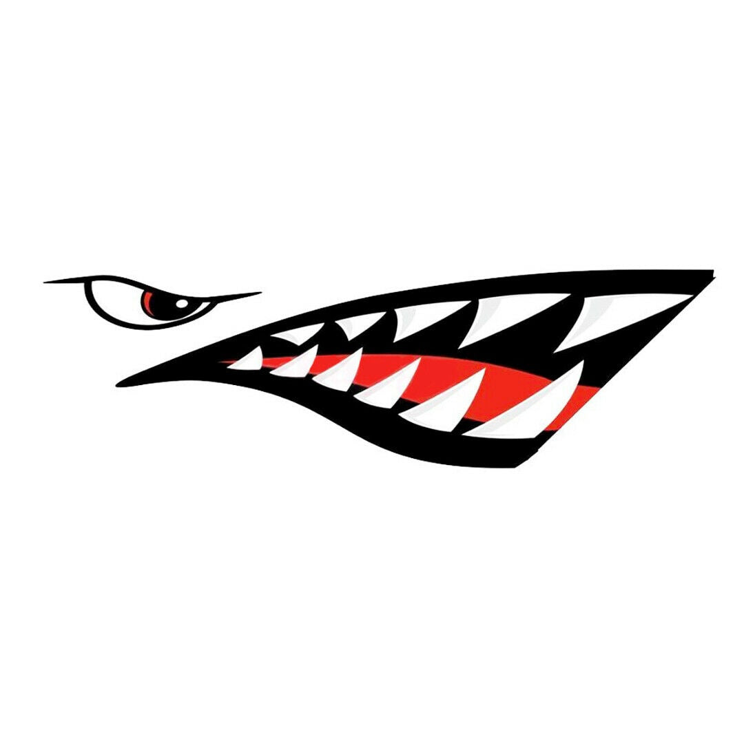 2Pcs Vinyl Shark Teeth Mouth Decal Stickers for Kayak Boat Jet Ski Car Wall