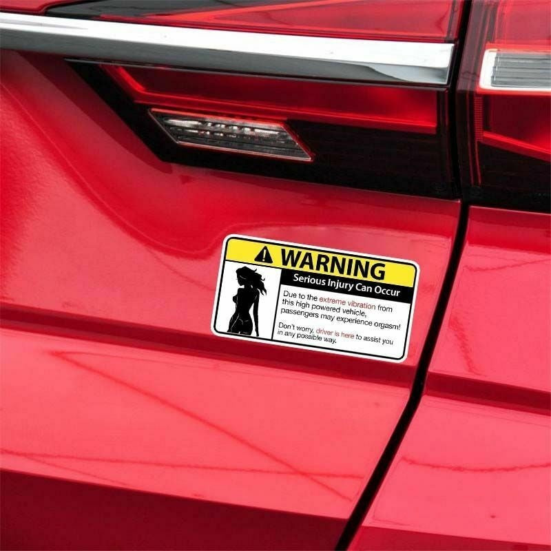 16.4cm x 8.4cm Sexy Warning Vibration High Powered Vehicle Sticker Fun Car Motorbike Sign Decal