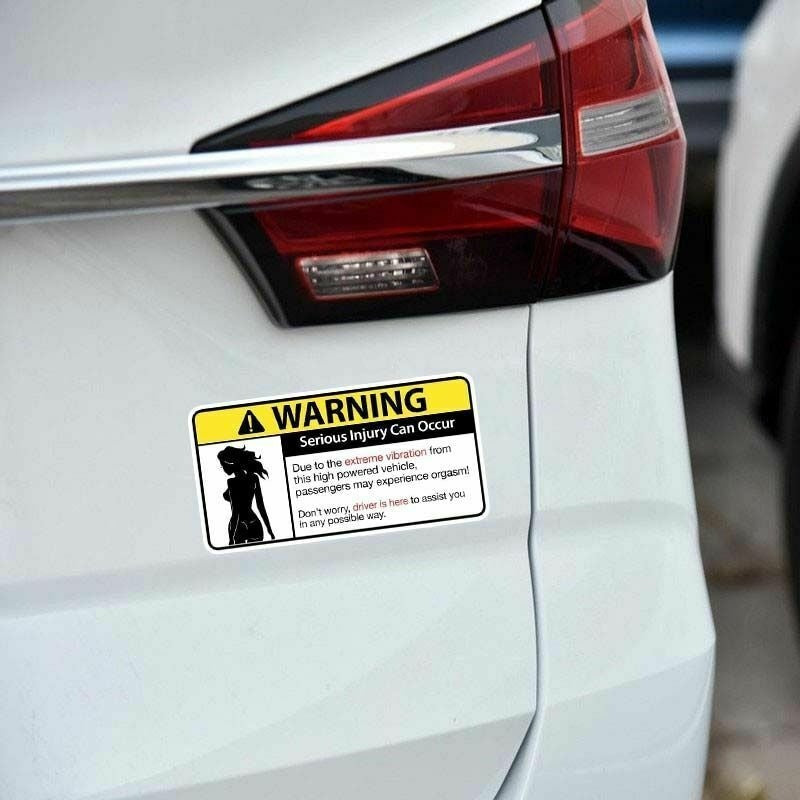 16.4cm x 8.4cm Sexy Warning Vibration High Powered Vehicle Sticker Fun Car Motorbike Sign Decal
