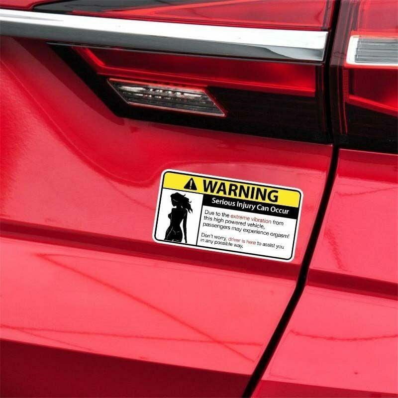 16.4cm x 8.4cm Sexy Warning Vibration High Powered Vehicle Sticker Fun Car Motorbike Sign Decal