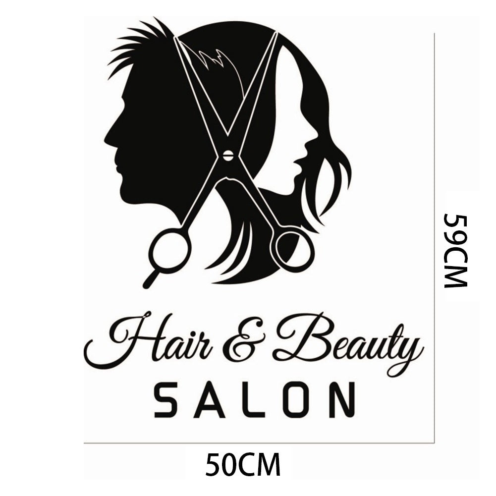 2018 NEW    Wall Decal Hairdressing Vinyl Sticker Hair Salon Interior Removable Art Decor Window Sticker