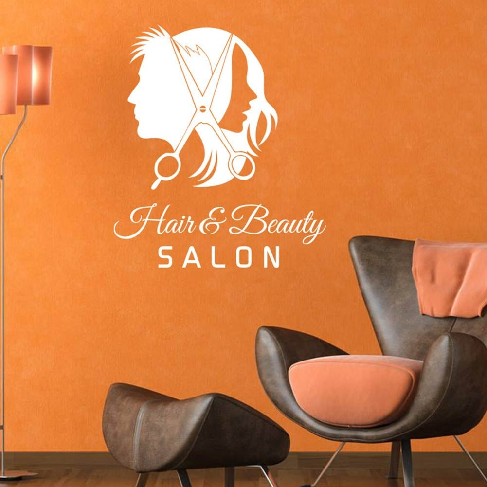 2018 NEW    Wall Decal Hairdressing Vinyl Sticker Hair Salon Interior Removable Art Decor Window Sticker