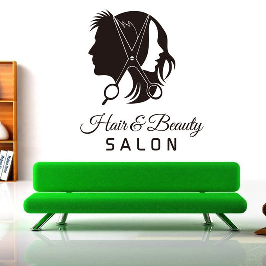 2018 NEW    Wall Decal Hairdressing Vinyl Sticker Hair Salon Interior Removable Art Decor Window Sticker