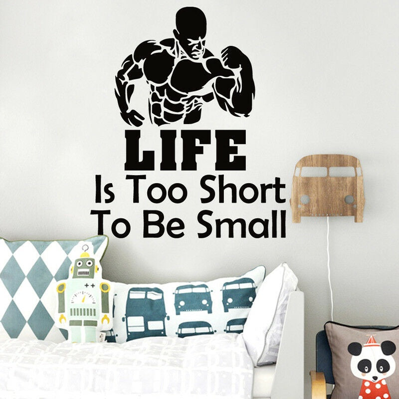 La vie est trop courte Gym Vinyle Autocollant Mural Decal Inspiration Citation Fitness athlète