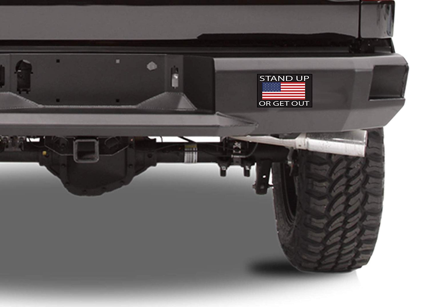 American Flag Stand Up Or Get Out USA Patriotic Stars and Stripes Auto Bumper Sticker Vinyl Decal for Car Truck RV SUV Boat Support US Military (1 Pack)