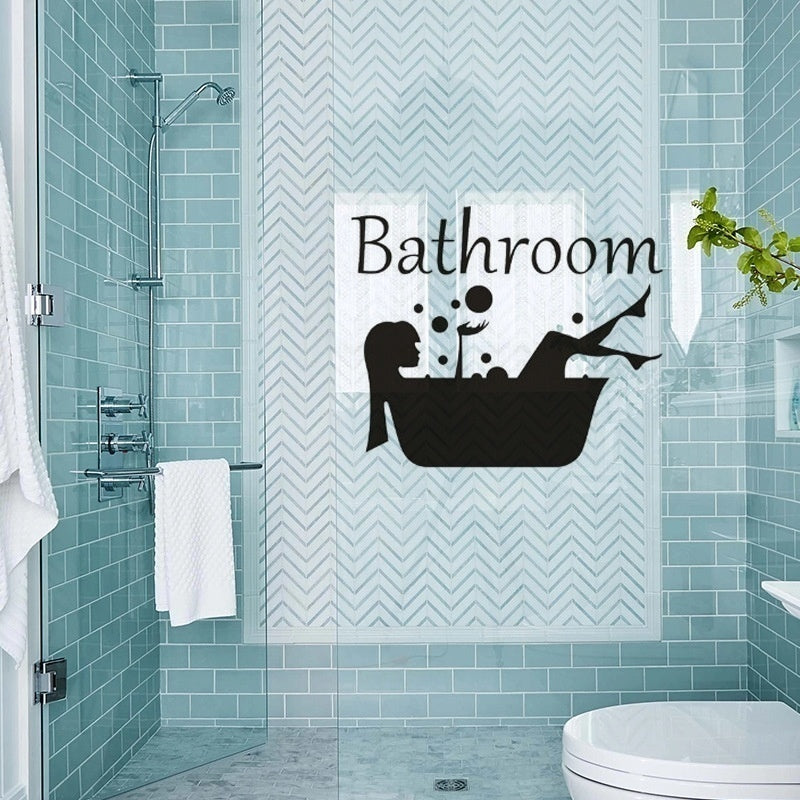 Fashion 20*25CM Funny BATHROOM Toilet Door Decoration Decal Wall Stickers