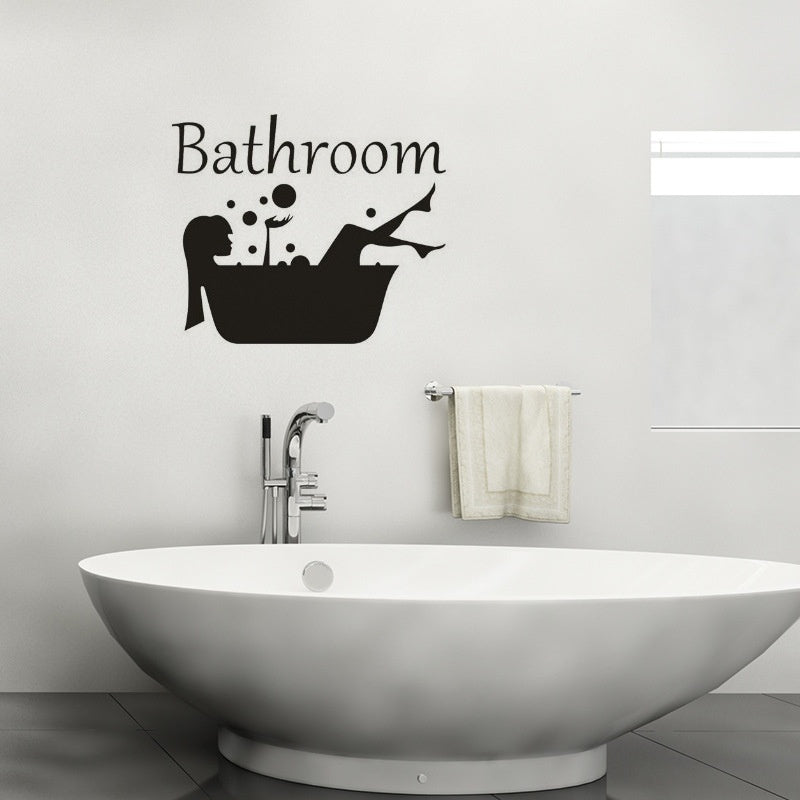 Fashion 20*25CM Funny BATHROOM Toilet Door Decoration Decal Wall Stickers