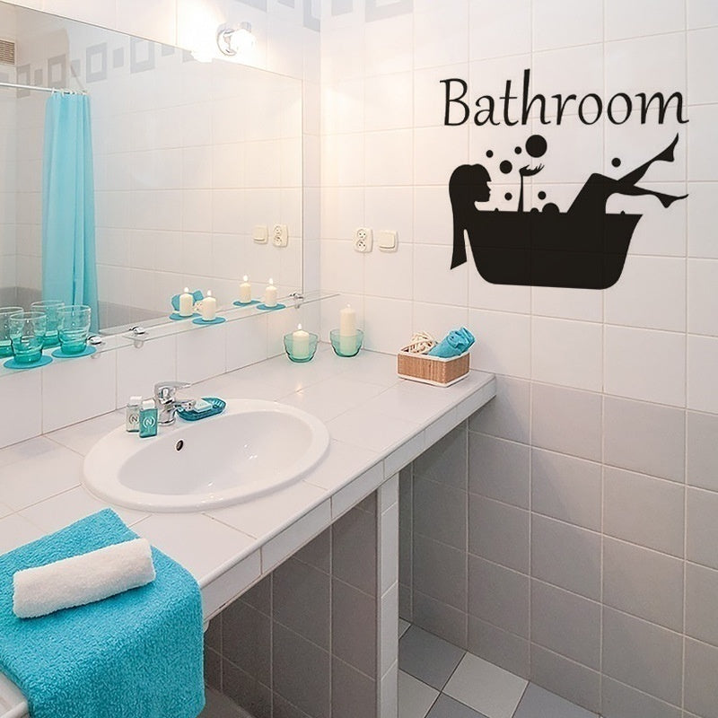 Fashion 20*25CM Funny BATHROOM Toilet Door Decoration Decal Wall Stickers