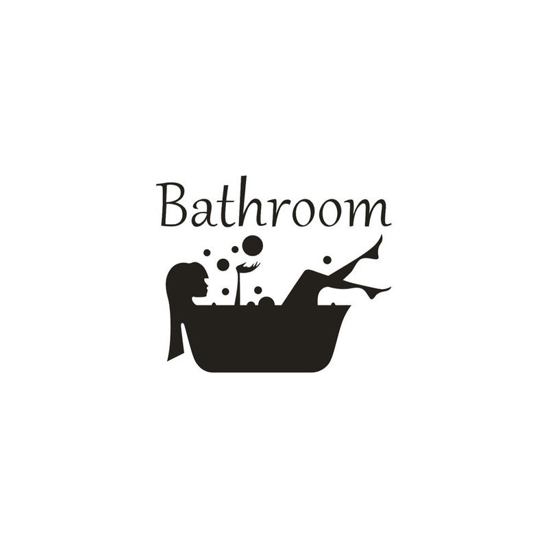 Fashion 20*25CM Funny BATHROOM Toilet Door Decoration Decal Wall Stickers