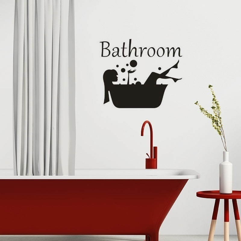 Fashion 20*25CM Funny BATHROOM Toilet Door Decoration Decal Wall Stickers