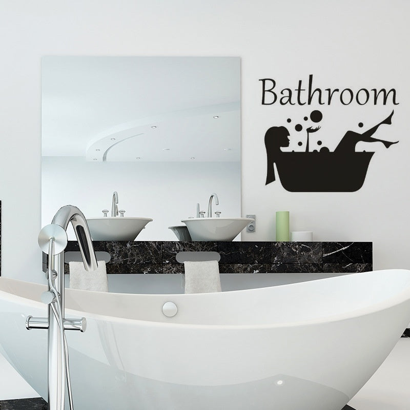 Fashion 20*25CM Funny BATHROOM Toilet Door Decoration Decal Wall Stickers