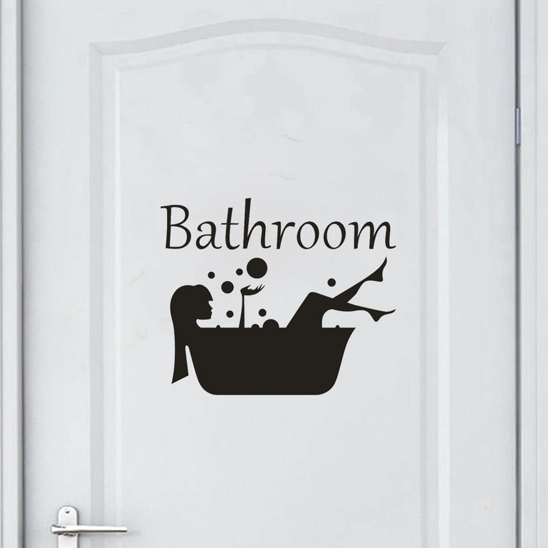 Fashion 20*25CM Funny BATHROOM Toilet Door Decoration Decal Wall Stickers