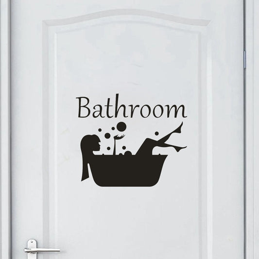 Fashion 20*25CM Funny BATHROOM Toilet Door Decoration Decal Wall Stickers