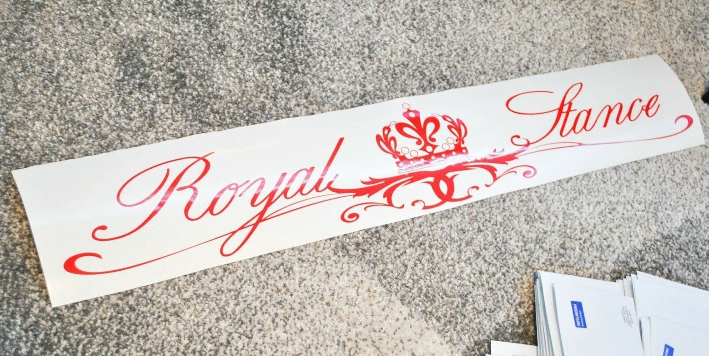 New Fashion Royal Stance windshield sticker 35"(90cm) windscreen classic car JDM Mugen decal