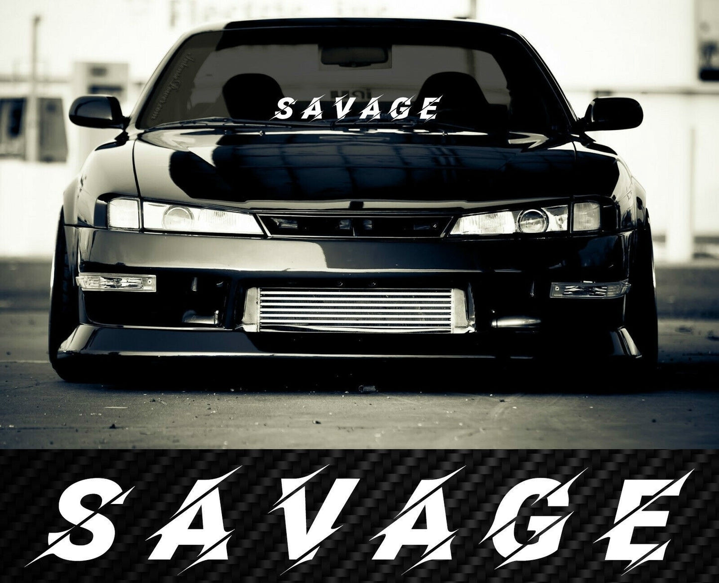 New Hot SAVAGE Windshield Banner Sun Strip Decal Sticker JDM Stance