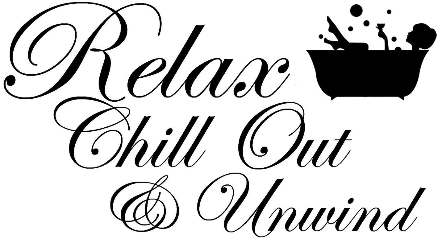 Relax Chill Out And Unwind Bain Bulles Salle De Bain Autocollant Mural Art Autocollant Photo