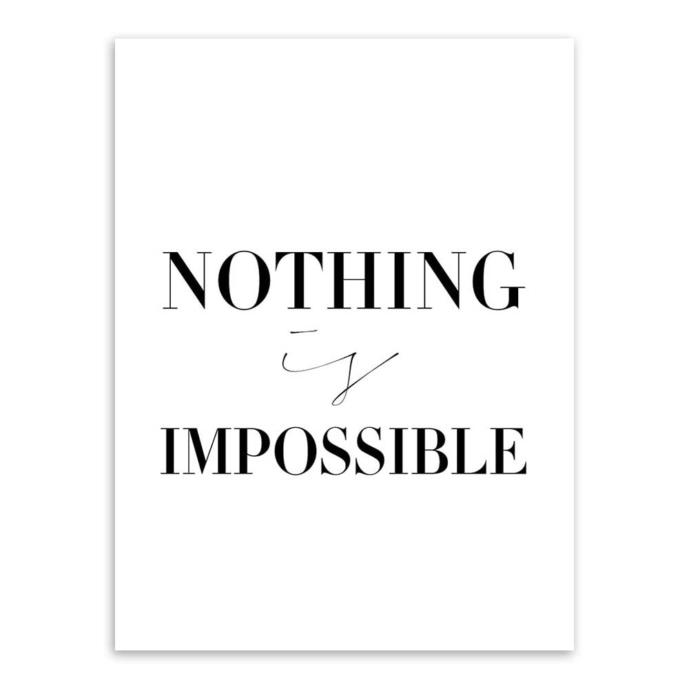 1Set(2Pcs) Black Minimalist Motivational Typography Believe Quotes Art Print Poster Wall Picture Canvas Painting Living Room Decor No Frame