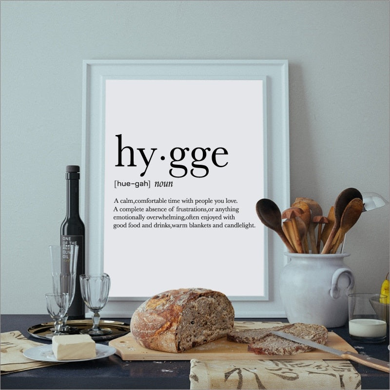 Romantic Dictionary Art Print Hygge Definition Minimalist Poster For Home Bar Salon Restaurant Wall Art Hygge Decor