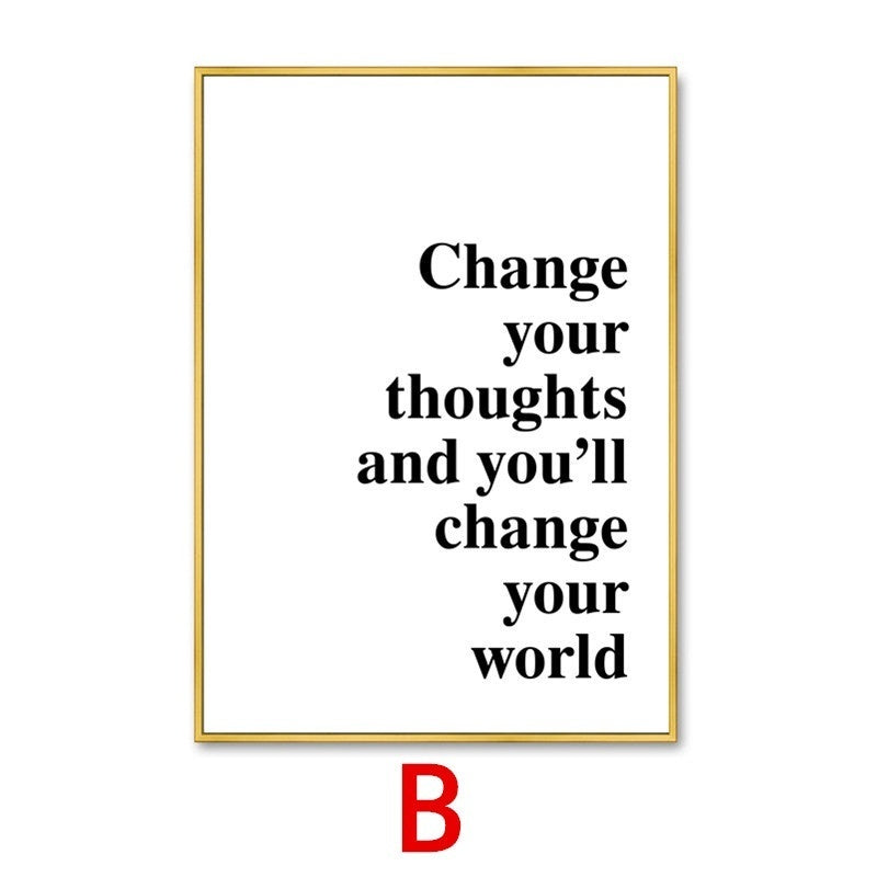 2019 NEW Nordic English alphabet Proverb Canvas Art Print Wall Painting/Poster/Pictures for Bedroom Living Room Wall Art Home Decor Frame Not Include