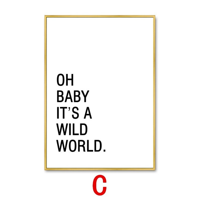 2019 NEW Nordic English alphabet Proverb Canvas Art Print Wall Painting/Poster/Pictures for Bedroom Living Room Wall Art Home Decor Frame Not Include