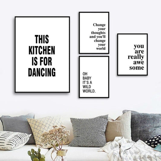 2019 NEW Nordic English alphabet Proverb Canvas Art Print Wall Painting/Poster/Pictures for Bedroom Living Room Wall Art Home Decor Frame Not Include