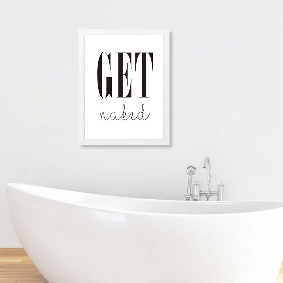 Get Naked Poster&Prints Toilet Life Quote Modular Wall Art Wall Picture For Bathroom Modern Canvas Painting (No Frame)
