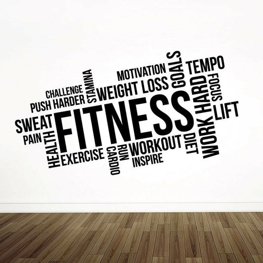 Gym Wall Art Autocollant-Fitness, Exercice, Entraînement, cardio, objectifs-Mot