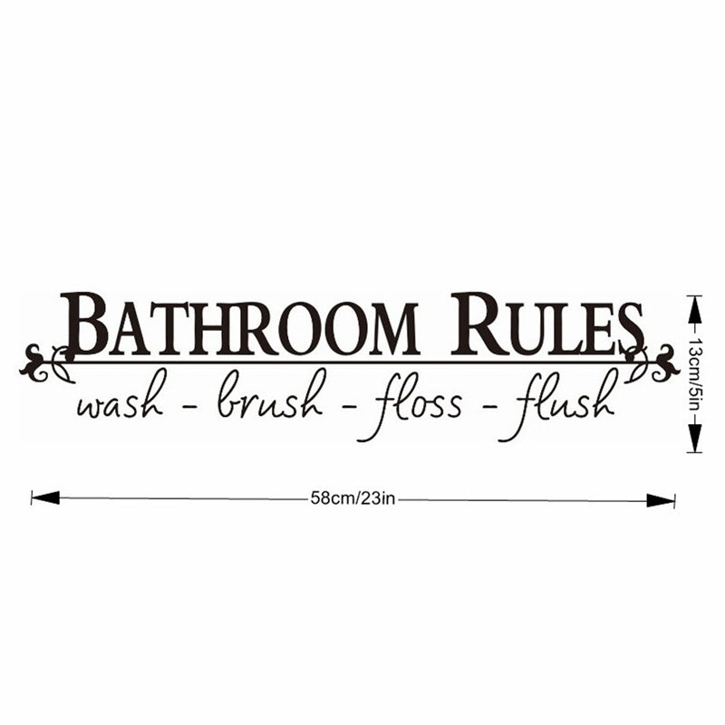 New Fashion Bathroom Rules Door Sign Vinyl Quotes Lettering Words Wall Stickers Bathroom Toilet Washroom Decoration Home Decor Decal Art