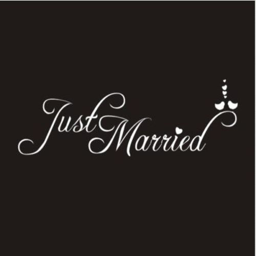 2018 NEW Just Married Wedding Car Cling Decal Sticker Window Banner Fresh Decor
