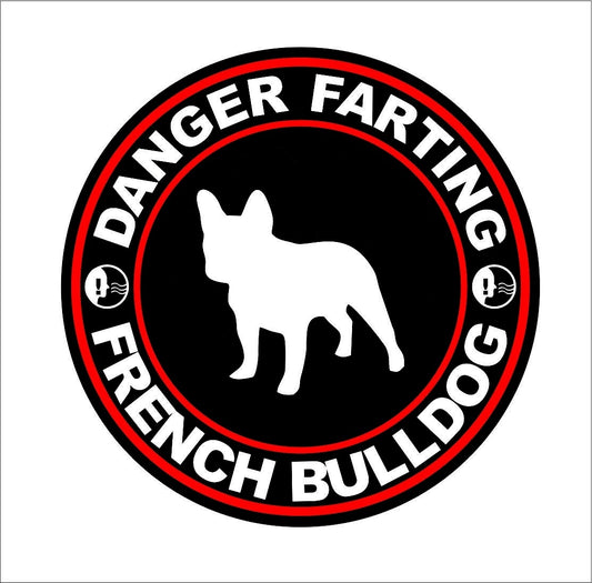 Danger Farting French Bulldog Funny Car Laptop Motorcycle Window Graffiti Decal Sticker