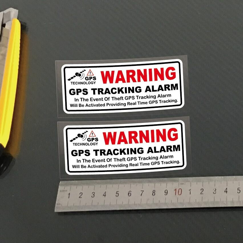 New Fashion 2pcs Car Sticker WARNING GPS TRACKING ALARM  Truck Auto Motor Sticker Decals 11cmx4cm Anti-theft Car Stickers