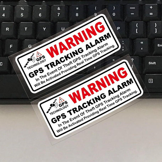 New Fashion 2pcs Car Sticker WARNING GPS TRACKING ALARM  Truck Auto Motor Sticker Decals 11cmx4cm Anti-theft Car Stickers