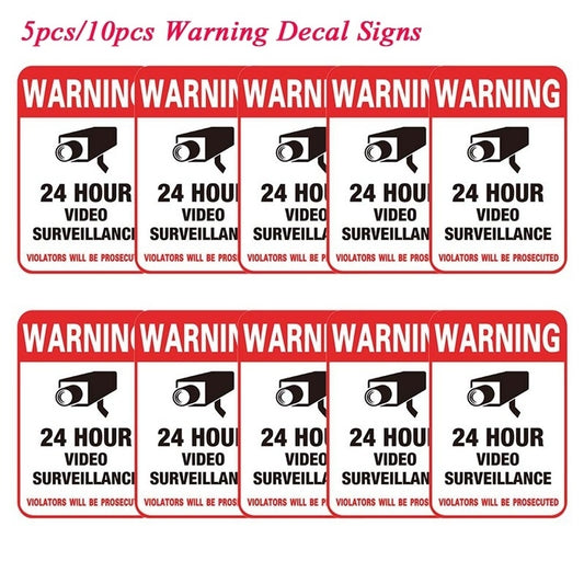 5Pcs/10Pcs Home Cctv Surveillance Security Camera Video Sticker Warning Decal Signs