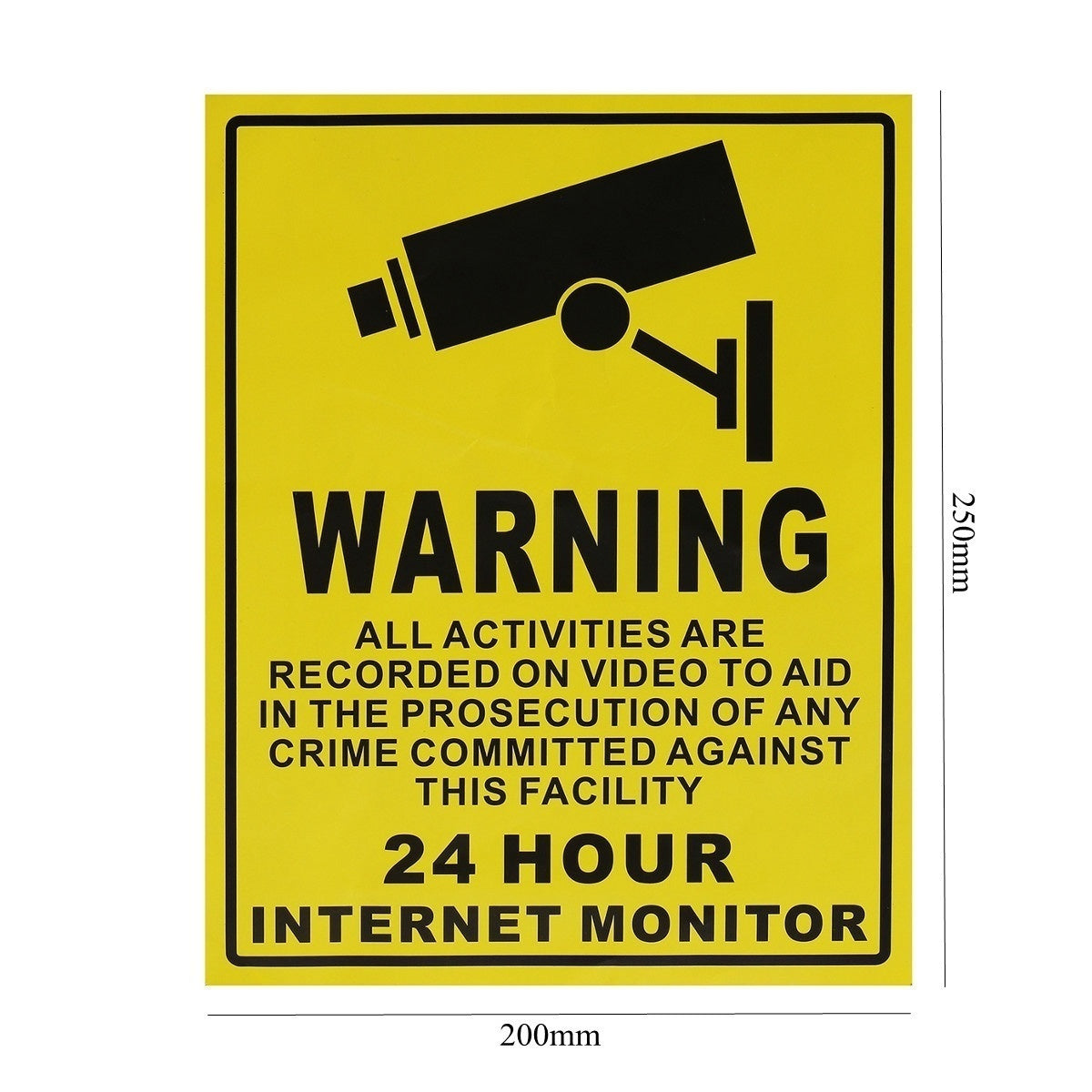 2019 NEW 24 HOUR SurveilIance Warning CCTV Camera Stickers Signs Decals 250MMx200MM