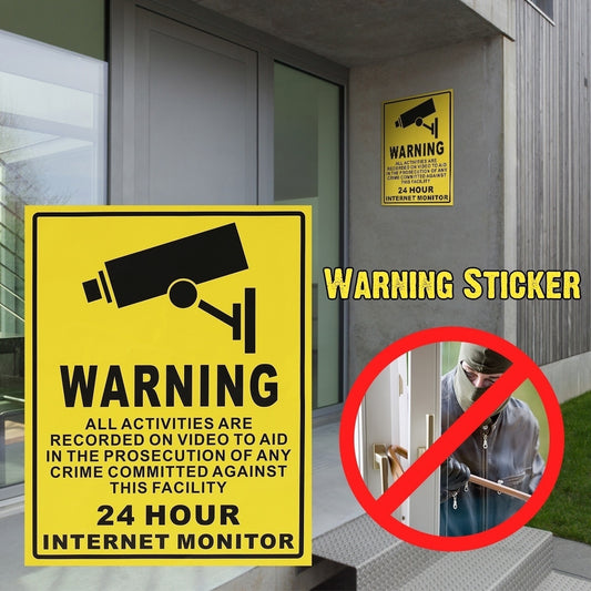 2019 NEW 24 HOUR SurveilIance Warning CCTV Camera Stickers Signs Decals 250MMx200MM