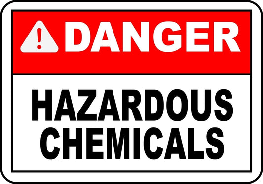 New Brand Sticker / Decal - Danger Hazardous Chemicals Sign 355mmx254mm