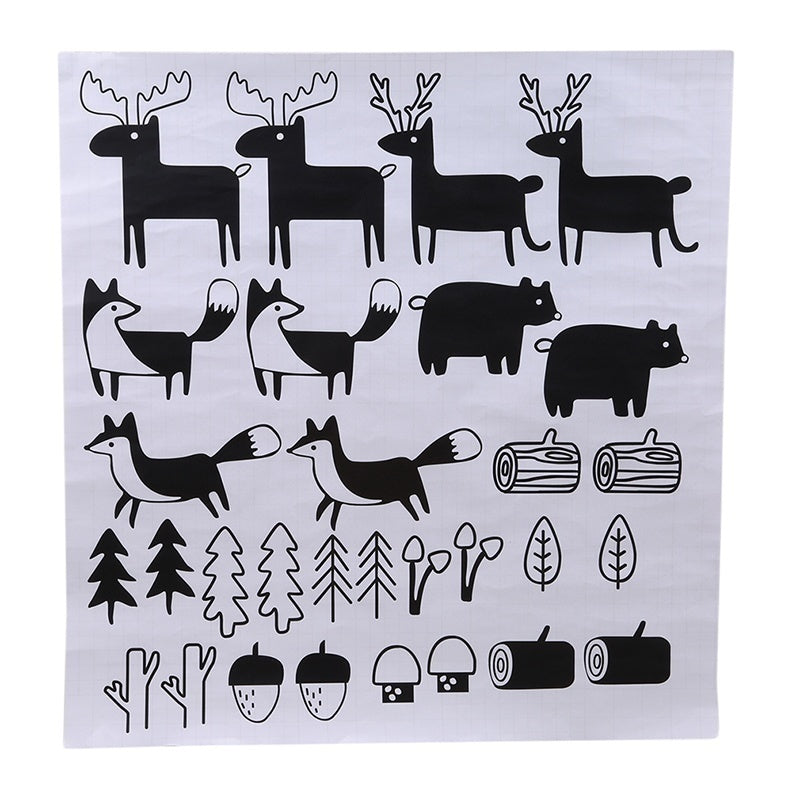 Hot   47*45cm  Nordic Style Forest Animal Wall Decals Woodland Nursy Vinyl Art Stickers Decor
