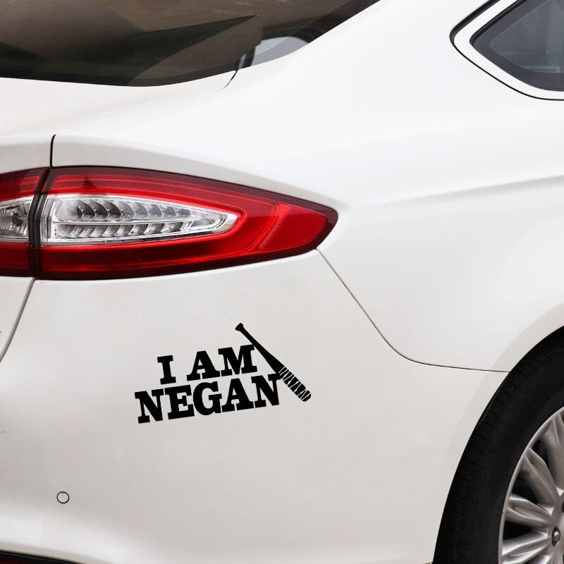 15.5CM*7.5CM Fashion I Am Negan Vinyl Motorcycle Car-styling Car Sticker Decal Black Silver C11-1977