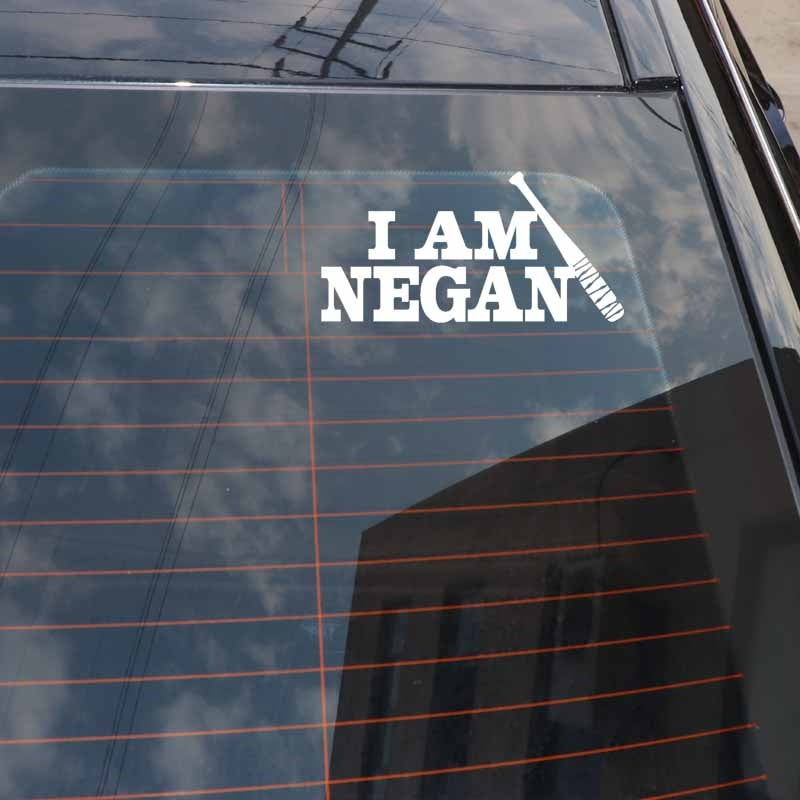 15.5CM*7.5CM Fashion I Am Negan Vinyl Motorcycle Car-styling Car Sticker Decal Black Silver C11-1977