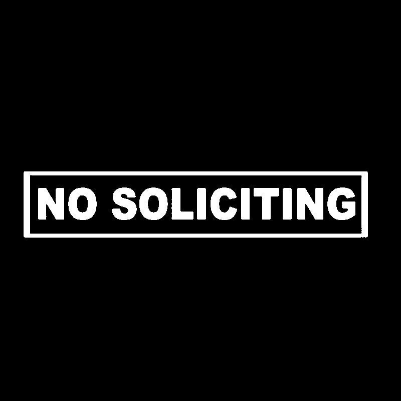 16.5CM*3.1CM Fashion Vinyl Car Sticker No Soliciting Decal Black Silver C11-1740