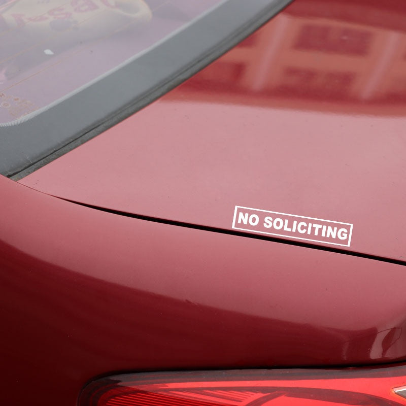 16.5CM*3.1CM Fashion Vinyl Car Sticker No Soliciting Decal Black Silver C11-1740