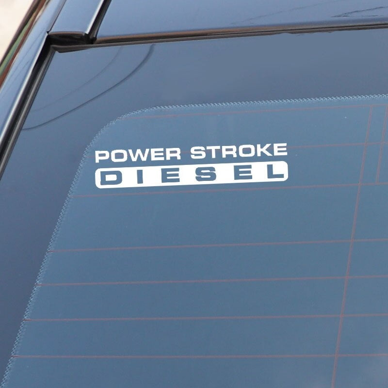 17.1CM*3.4CM POWERSTROKE Turbo DIESEL Fashion Vinyl Graphical Decal Black/Silver Car Sticker C11-0640