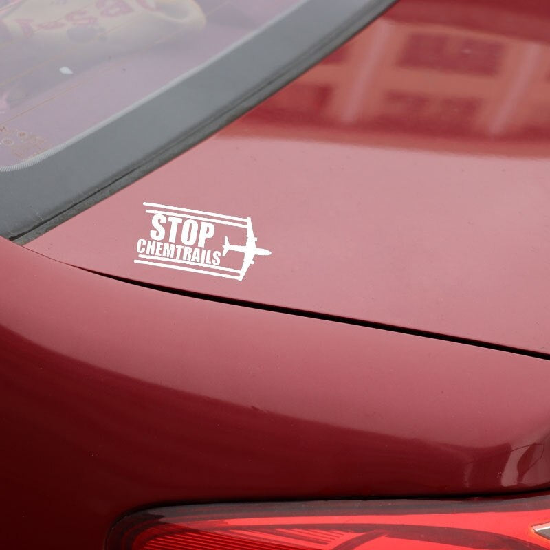 17.2CM*8.2CM Creative Stop Chemtrails Vinyl Car Sticker Decal Black Silver C11-2021