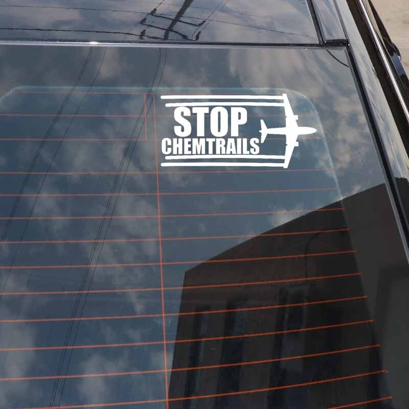 17.2CM*8.2CM Creative Stop Chemtrails Vinyl Car Sticker Decal Black Silver C11-2021