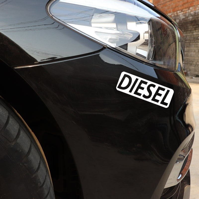 12.7CM*4.5CM Fashion DIESEL Fuel Only Vinyl Decor Car Sticker Decals Black/Silver C11-0617