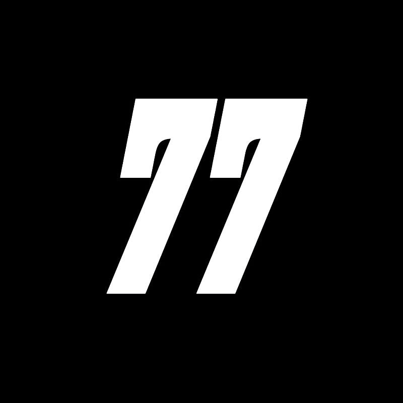 15CM*14.7CM Fashion Number 77 Vinyl Car-styling Car Sticker Decal Black/Silver Graphical C11-0773