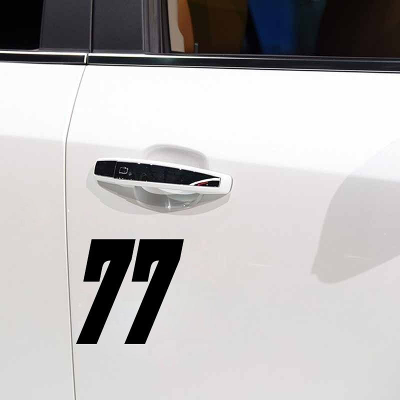 15CM*14.7CM Fashion Number 77 Vinyl Car-styling Car Sticker Decal Black/Silver Graphical C11-0773